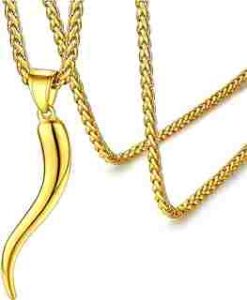 Italian Horn Pendant Necklace