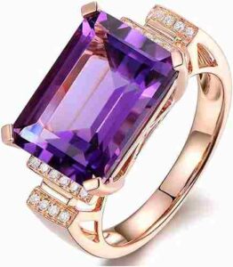 Rectangle Purple Gemstone Ring