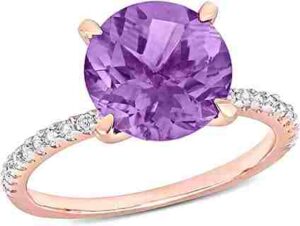 Round Cut Amethyst Ring