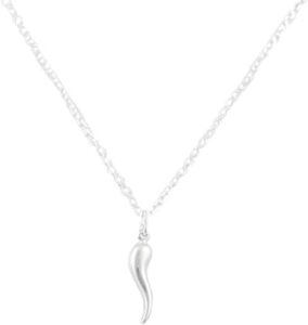 italian horn necklace silver