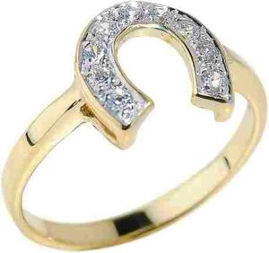 Yellow Gold Lucky Diamond Horseshoe Ring